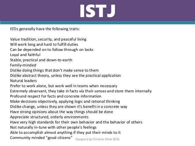 Istj career matches